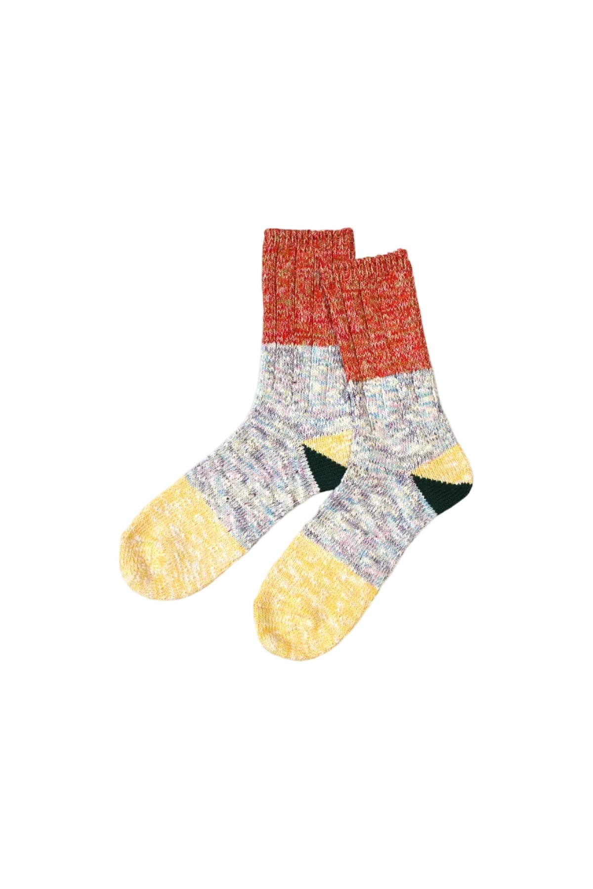 Kapital Two Tones Heel Socks - Yellow