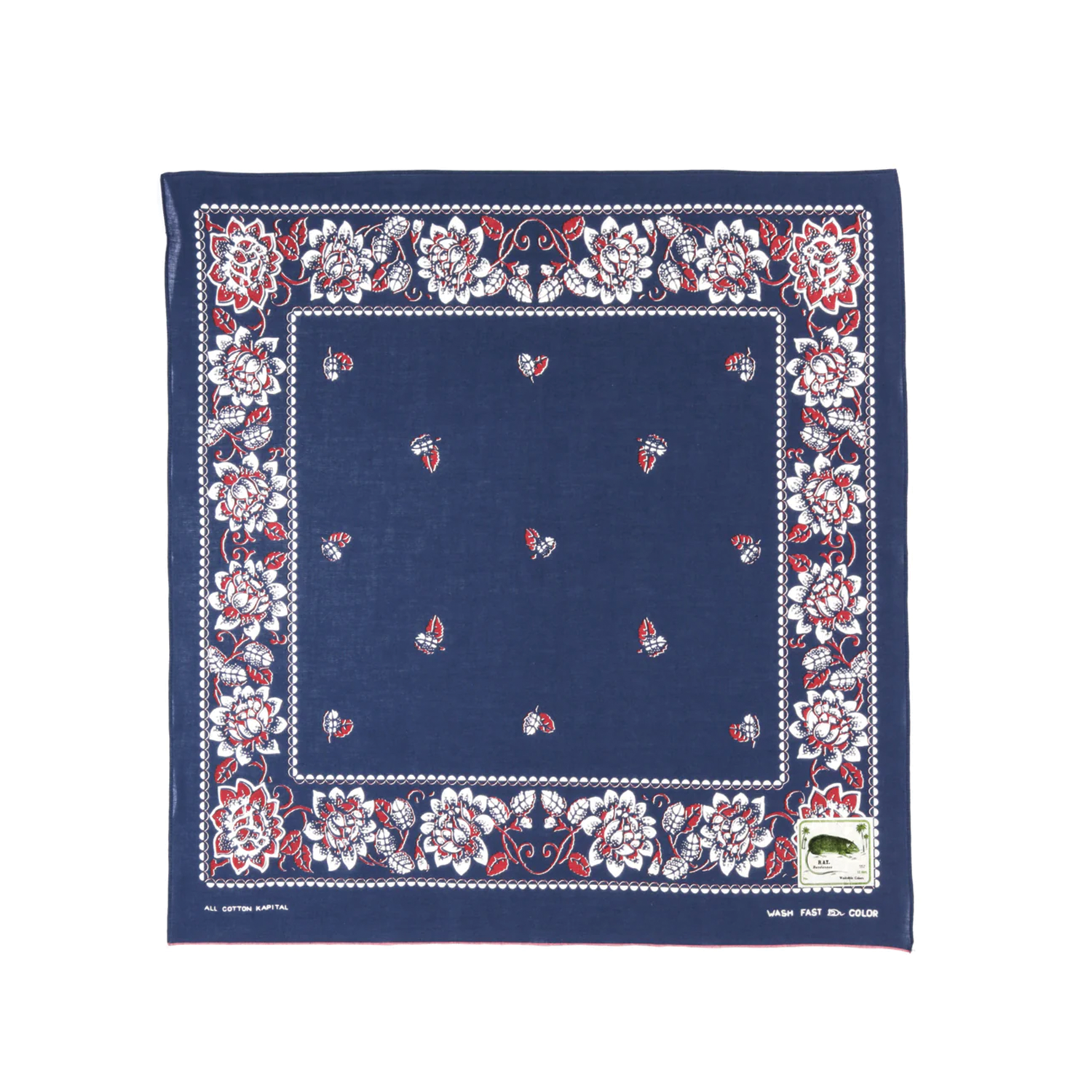KAPITAL Rockwell Flower Bandana Navy