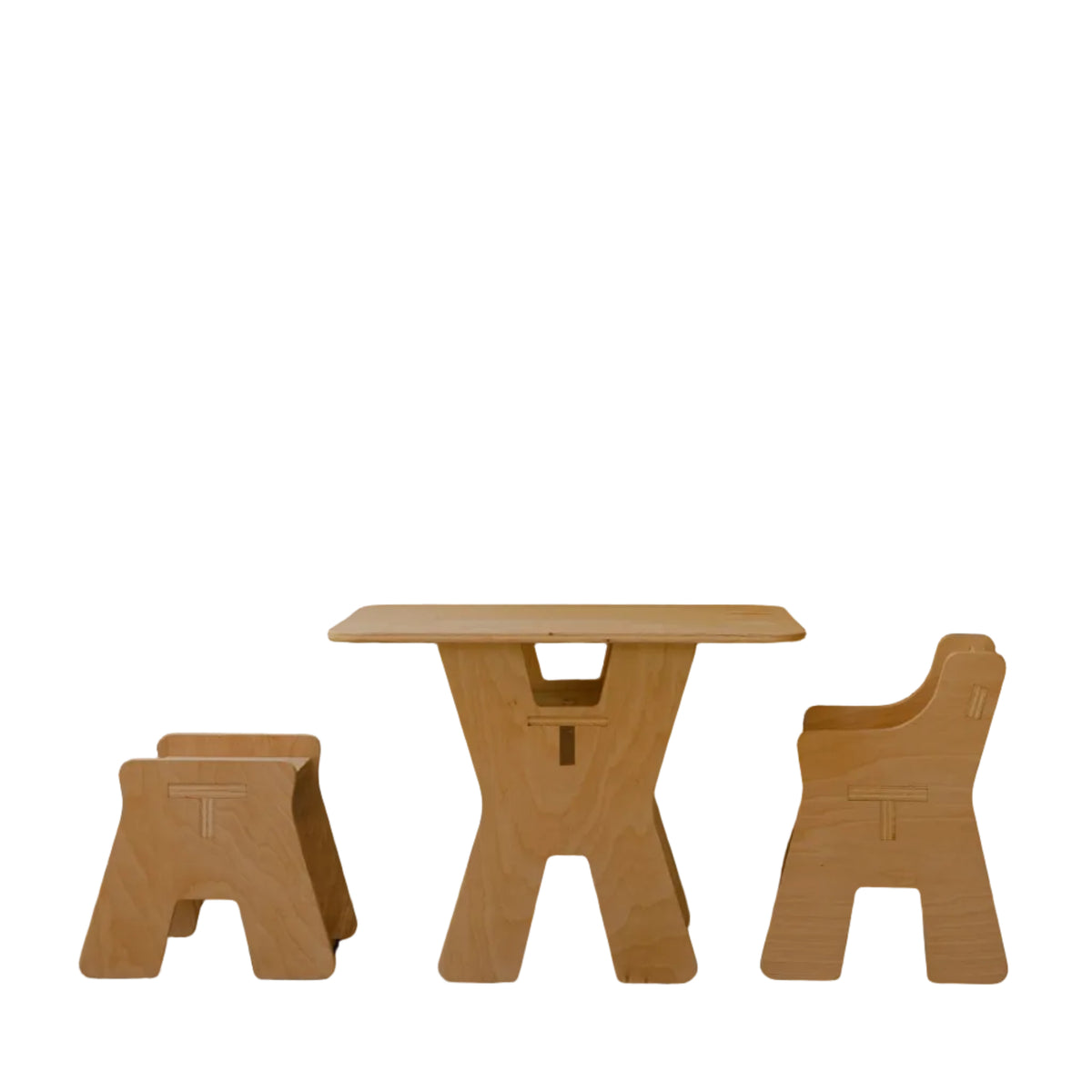 Kids Wooden Table + 2 Chairs