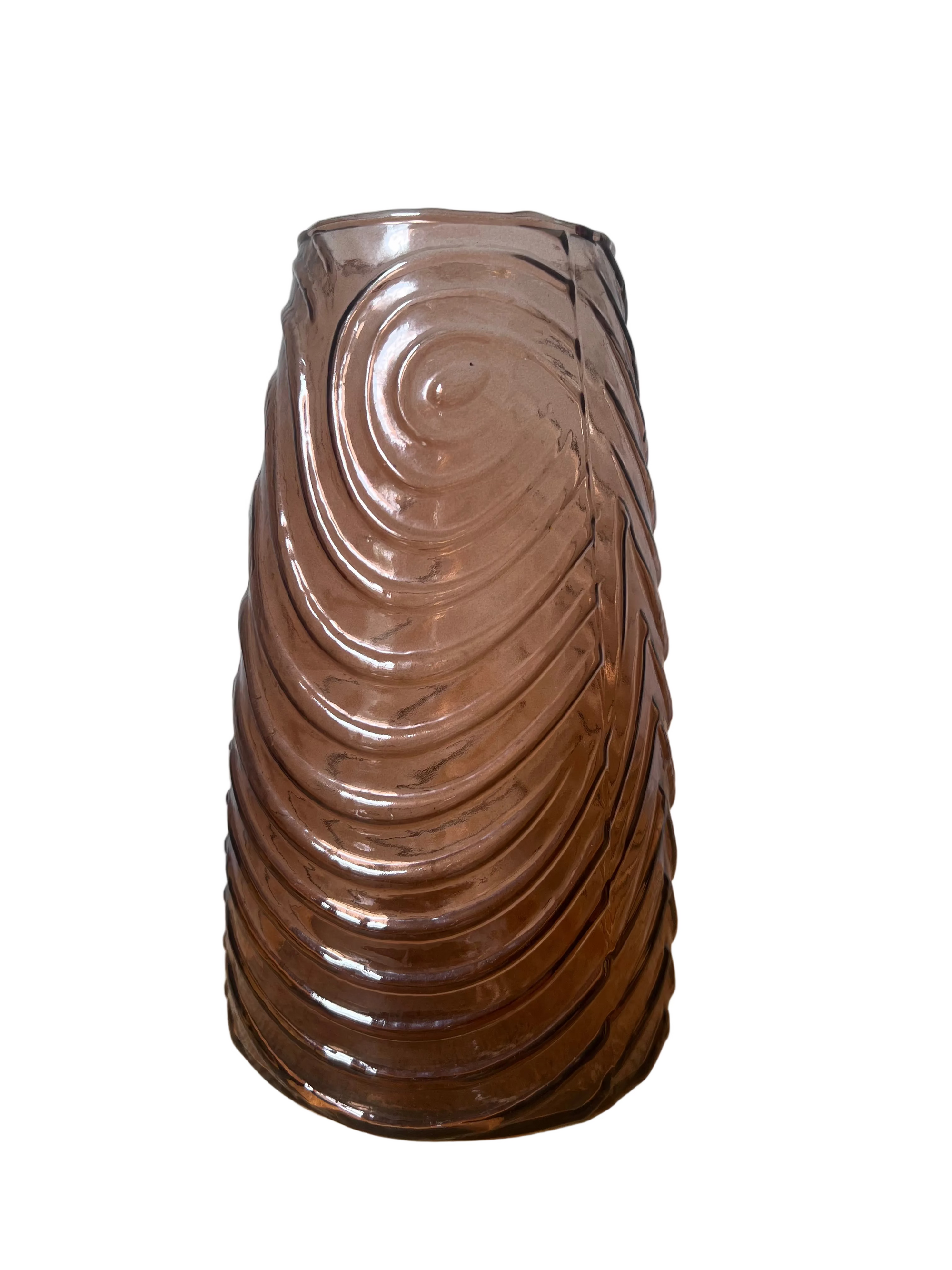 Vintage Aubergine Sculpted Glass Vase