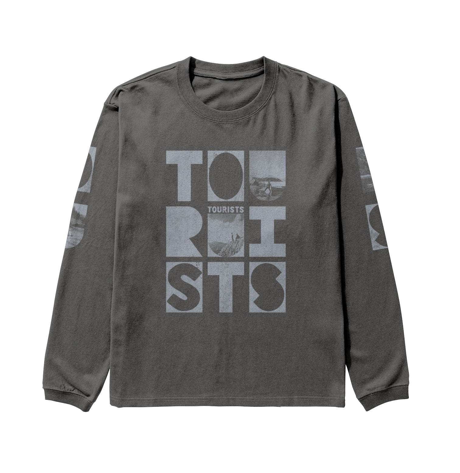 TOURISTS Long Sleeve Vintage Image Block Tee