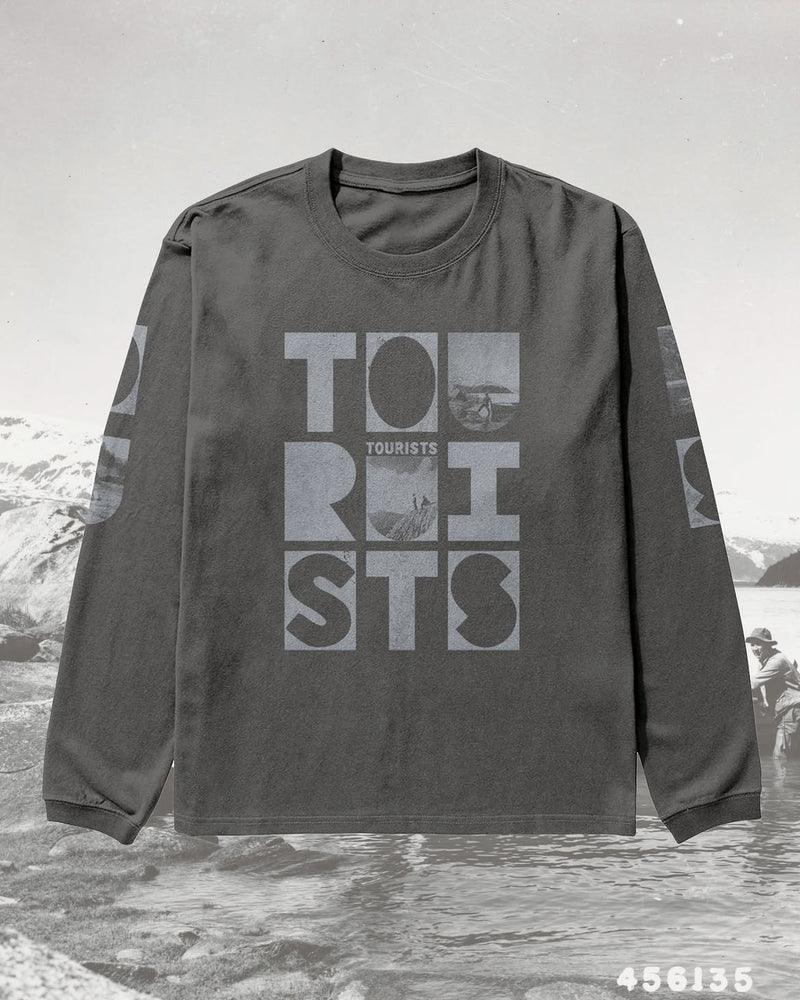 TOURISTS Long Sleeve Vintage Image Block Tee