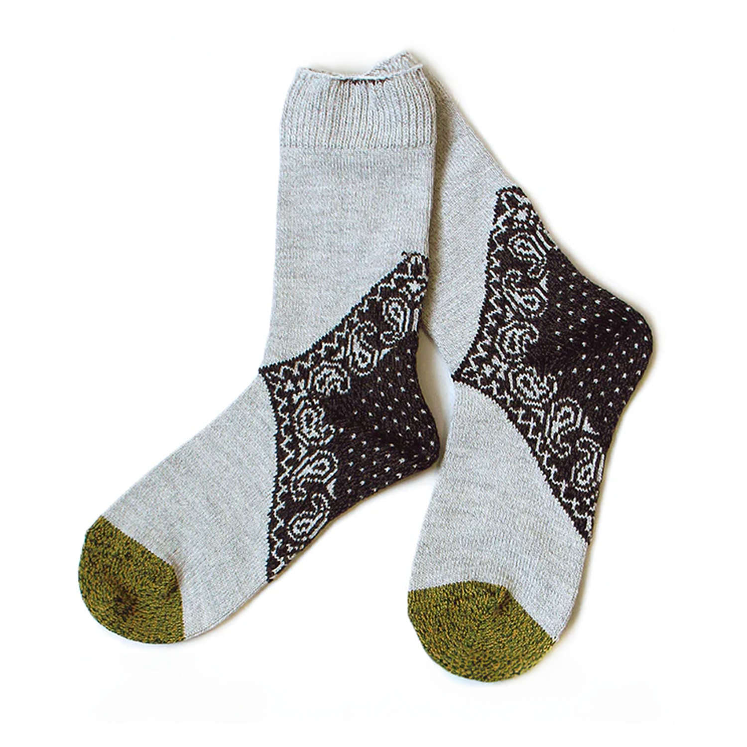 KAPITAL Black Paisley Bandana Socks