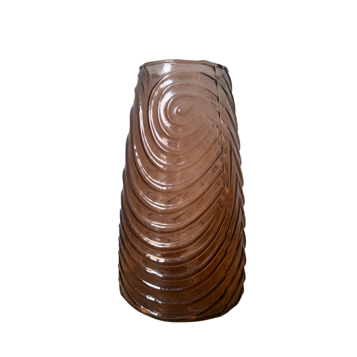 Vintage Aubergine Sculpted Glass Vase